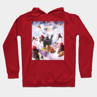 Cat Riding Unicorn Llama on Taco in the Universe of Sweets Hoodie